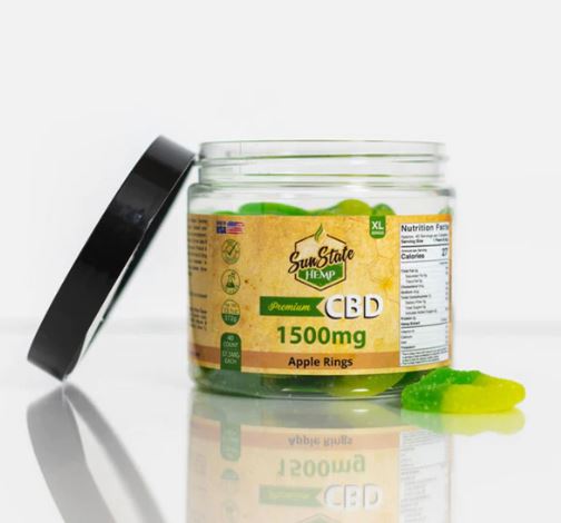 CBD GUMMY TRADITIONAL 1500MG APPLE RINGS | SUNSTATE