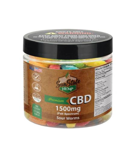 CBD GUMMY FULL SPECTRUM 1500MG SOUR WORMS | SUNSTATE