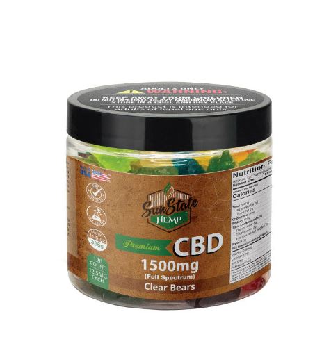 CBD GUMMY FULL SPECTRUM 1500MG CLEAR BEARS | SUNSTATE