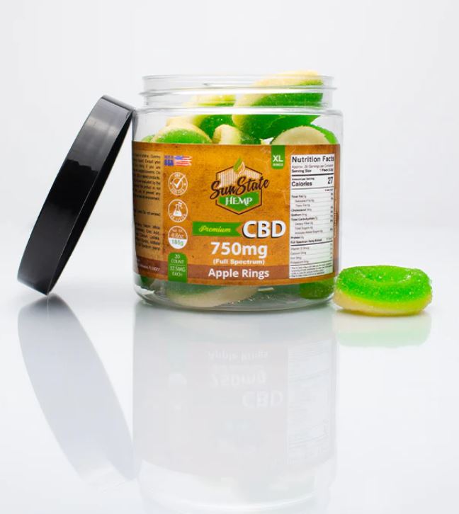 CBD GUMMY FULL SPEC 750MG APPLE RINGS | SUNSTATE