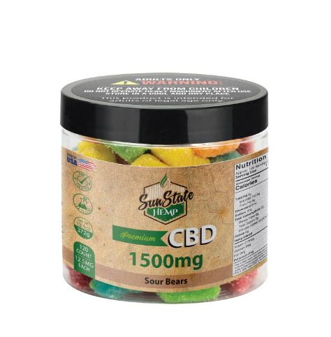 CBD GUMMY TRADITIONAL 1500MG SOUR BEARS | SUNSTATE