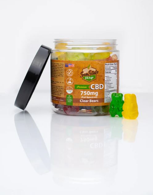 CBD GUMMY FULL SPEC 750MG CLEAR BEARS | SUNSTATE